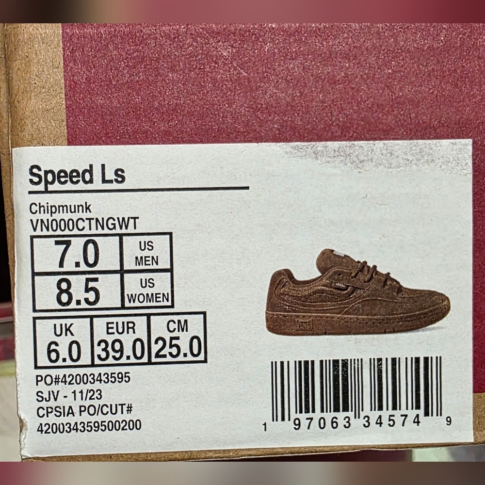 Vans Speed LS – Chipmunk | Men's 7 Women's 8.5 New With Box - Picture 6 of 6
